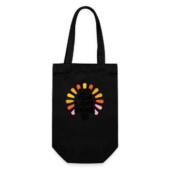 Let Your Light Shine – Leuchtende Glühbirne - Geschenkbeutel für Flaschen - Schwarz - Vorne