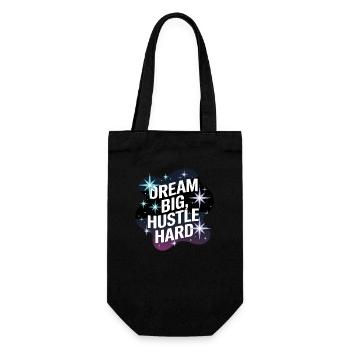 Dream Big, Hustle Hard – Night Sky - Gift Bag for Bottles - black - Front