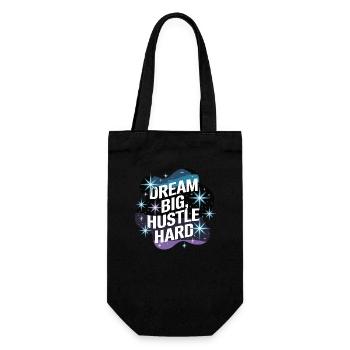 Dream Big, Hustle Hard – Night Sky - Gift Bag for Bottles - black - Front