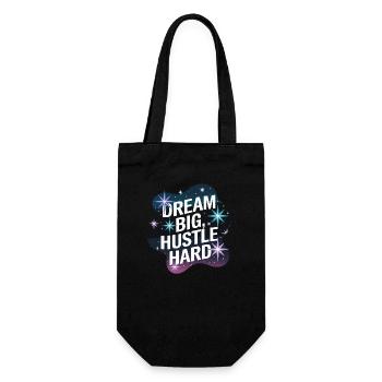 Dream Big, Hustle Hard – Night Sky - Gift Bag for Bottles - black - Front
