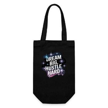 Dream Big, Hustle Hard – Night Sky - Gift Bag for Bottles - black - Front