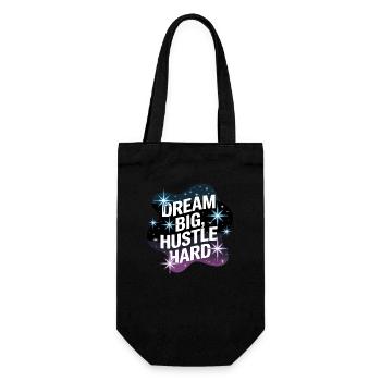 Dream Big, Hustle Hard – Night Sky - Gift Bag for Bottles - black - Front