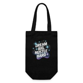 Dream Big, Hustle Hard – Night Sky - Gift Bag for Bottles - black - Front