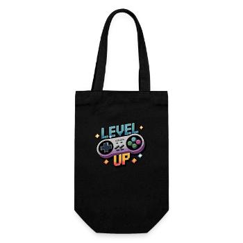 Level Up – Gaming Controller - Gift Bag for Bottles - black - Front