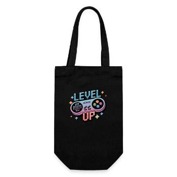 Level Up – Gaming Controller - Gift Bag for Bottles - black - Front