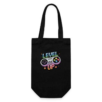 Level Up – Gaming Controller - Gift Bag for Bottles - black - Front