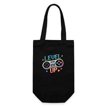 Level Up – Gaming Controller - Gift Bag for Bottles - black - Front