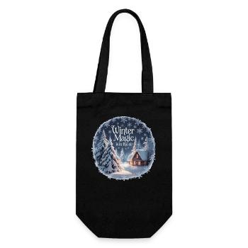 Winter Magic is in the Air – Winter Landscape - Gift Bag for Bottles - black - Front