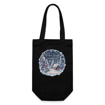 Winter Magic is in the Air – Winter Landscape - Gift Bag for Bottles - black - Front