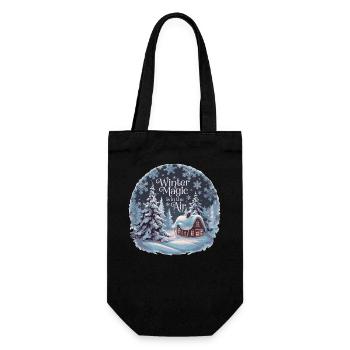 Winter Magic is in the Air – Winter Landscape - Gift Bag for Bottles - black - Front