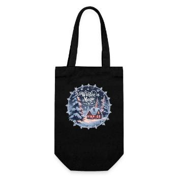 Winter Magic is in the Air – Winter Landscape - Gift Bag for Bottles - black - Front