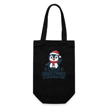 Salutations sympas au moment de Noël – Penguin - Sac à bouteille - noir - Devant
