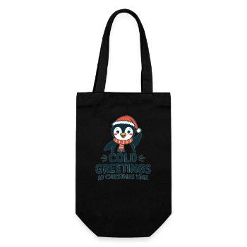 Salutations sympas au moment de Noël – Penguin - Sac à bouteille - noir - Devant