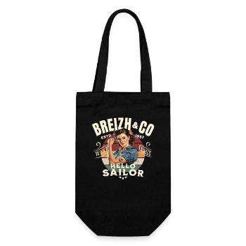 Breizh Hallo Matrose - Geschenkbeutel für Flaschen - Schwarz - Vorne