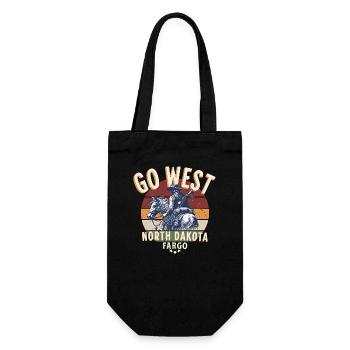 North Dakota Go west - Gift Bag for Bottles - black - Front