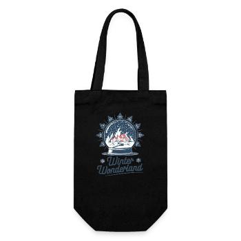 Winter Wonderland – Snow Globe with Village - Gift Bag for Bottles - black - Front