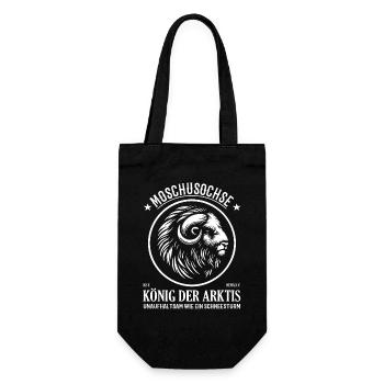 Moschusochse König der Arktis - Unaufhaltsam! - Geschenkbeutel für Flaschen - Schwarz - Vorne