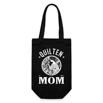 Quilten Mom – Liebe, Stoff & Nähkunst - Geschenkbeutel für Flaschen - Schwarz - Vorne