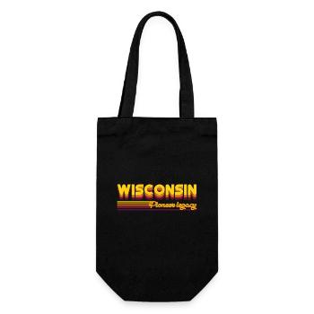 cooles Wisconsin USA Bundesstaaten Design - Geschenkbeutel für Flaschen - Schwarz - Vorne
