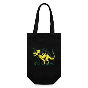 Fantastic Yellow Dinosaur – For Dino Fans - Gift Bag for Bottles - black - Front