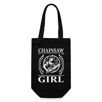 Cooles Kettensägen Girl Design - Geschenkbeutel für Flaschen - Schwarz - Vorne