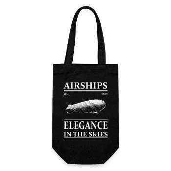 Zeppelin Design, Airship Love with Retro Charm - Gift Bag for Bottles - black - Front