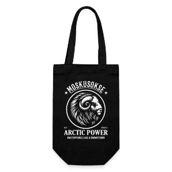 Moschusochsen Design – Arctic Power & Naturkraft - Geschenkbeutel für Flaschen - Schwarz - Vorne
