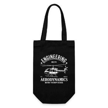 Hubschrauber – Engineering meets Aerodynamics - Geschenkbeutel für Flaschen - Schwarz - Vorne