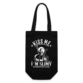 Funny Frog Prince Design – Humor meets fairy tale - Gift Bag for Bottles - black - Front