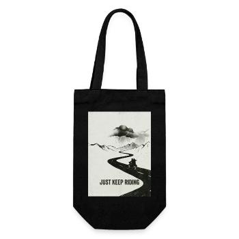 Just Keep Riding Motorcycle Adventure - Gift Bag for Bottles - black - Front
