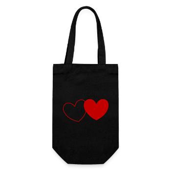 Heart Valentine's Day - Gift Bag for Bottles - black - Front