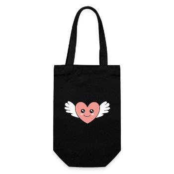 Valentine's Day, Valentine's Day, Valentine's Day - Gift Bag for Bottles - black - Front