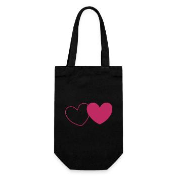 Valentine's Day, Valentine's Day, Valentine's Day - Gift Bag for Bottles - black - Front
