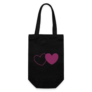 Valentinstag Herz violett - Geschenkbeutel für Flaschen - Schwarz - Vorne