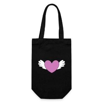 Valentine's Day Heart - Gift Bag for Bottles - black - Front