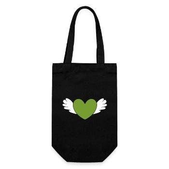 coeur vert coeurs verts couple cadeau - Sac à bouteille - noir - Devant