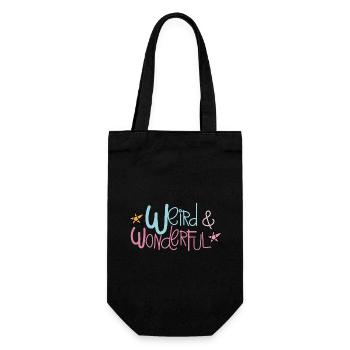 Dessin à la main citation étrange et merveilleuse. - Sac à bouteille - noir - Devant