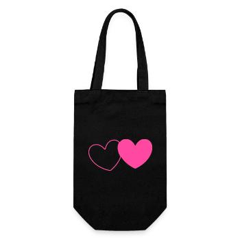 Saint-Valentin Cœur Rose, St. Valentin cadeau - Sac à bouteille - noir - Devant