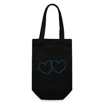 blaues Herz Valentinstag - Geschenkbeutel für Flaschen - Schwarz - Vorne