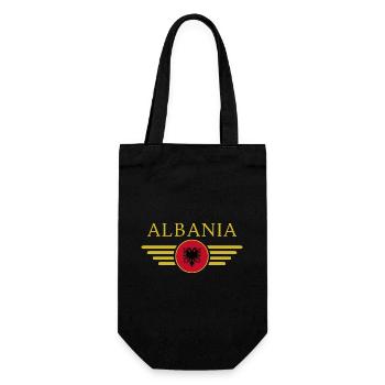 Ich liebe Albanien, Eleganz Stil Design T-Shirt - Geschenkbeutel für Flaschen - Schwarz - Vorne