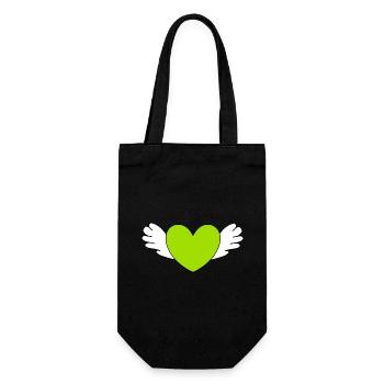green heart green gift valentine's day - Gift Bag for Bottles - black - Front