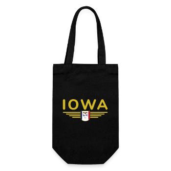 Iowa Fan T-Shirt – Dein Bundesstaat! - Geschenkbeutel für Flaschen - Schwarz - Vorne