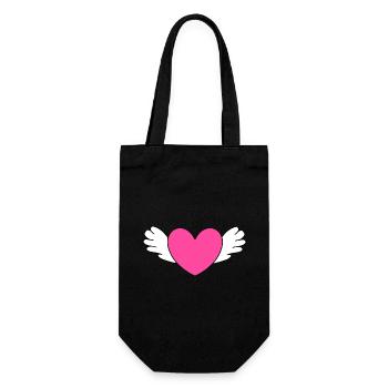 Saint-Valentin Cœur Rose, St. Valentin cadeau - Sac à bouteille - noir - Devant