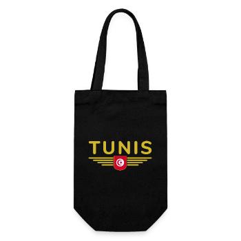 Tunis Design – Für Hauptstadtliebhaber - Geschenkbeutel für Flaschen - Schwarz - Vorne