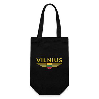 Vilnius T-Shirt – Stylish Statement - Gift Bag for Bottles - black - Front