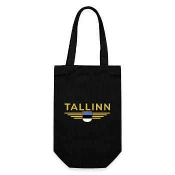 Tallinn T-Shirt – Für Fans der Hauptstadt - Geschenkbeutel für Flaschen - Schwarz - Vorne