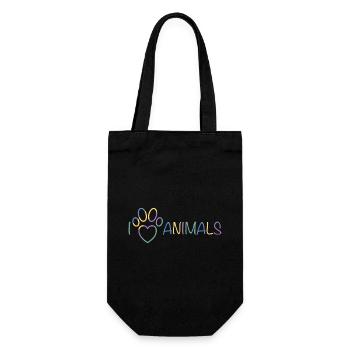 J’aime les animaux - Sac à bouteille - noir - Devant