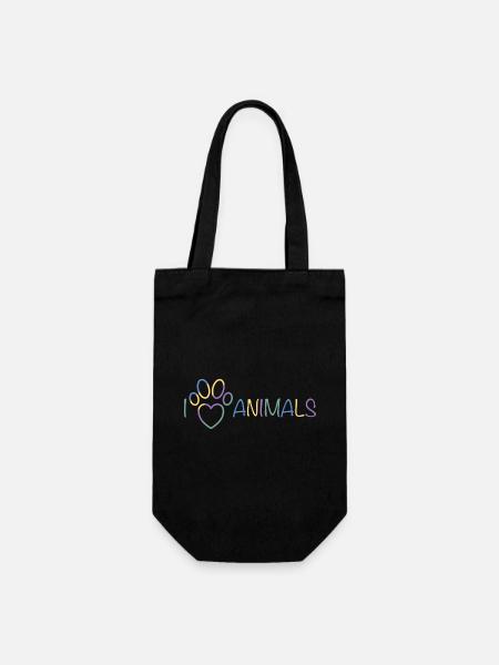J’aime les animaux - Sac à bouteille - noir