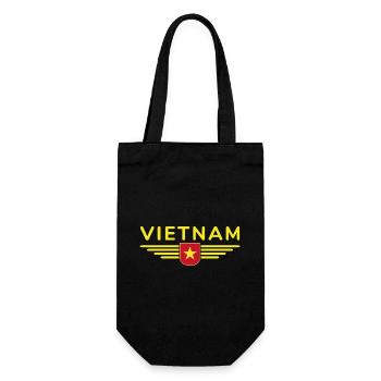 Vietnam Fan, Outfit T Shirt Design - Geschenkbeutel für Flaschen - Schwarz - Vorne