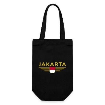 Indonesien Jakarta Fan Outfit Design T Shirt - Geschenkbeutel für Flaschen - Schwarz - Vorne